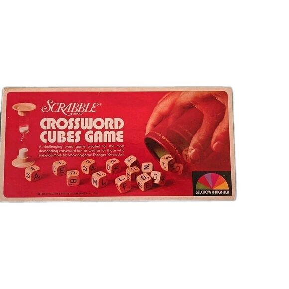 Scrabble Crossword Cubes Word Game Selchow & Righter Vintage 1976 1+ Players Fun - Picture 1 of 5
